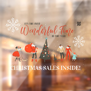 Retro Christmas   Winter Holiday Sales QR Code