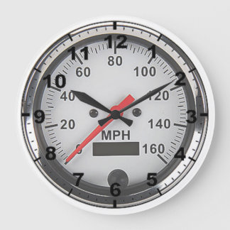 "Retro chrome speedometer" design wall clocks