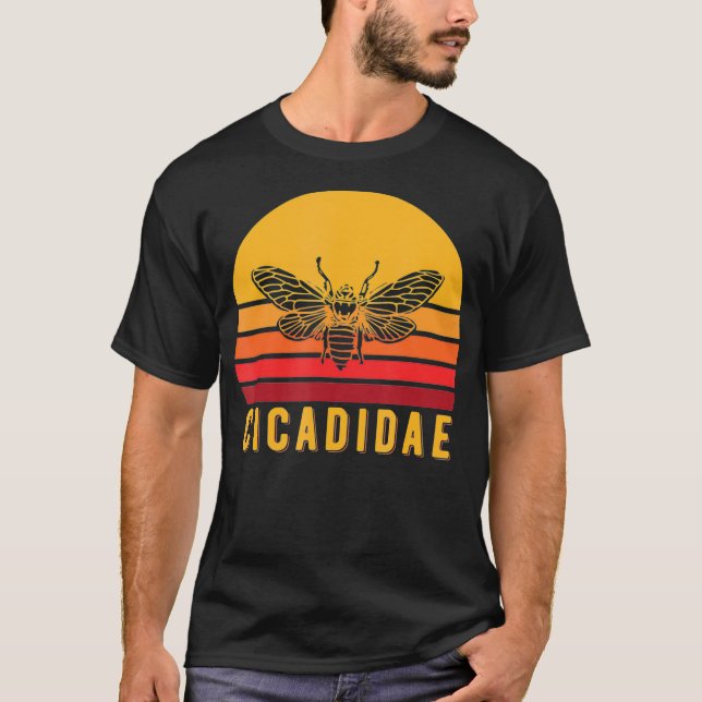 Retro Cicada Shirt Cicadidae Entomologists Tee (Front)