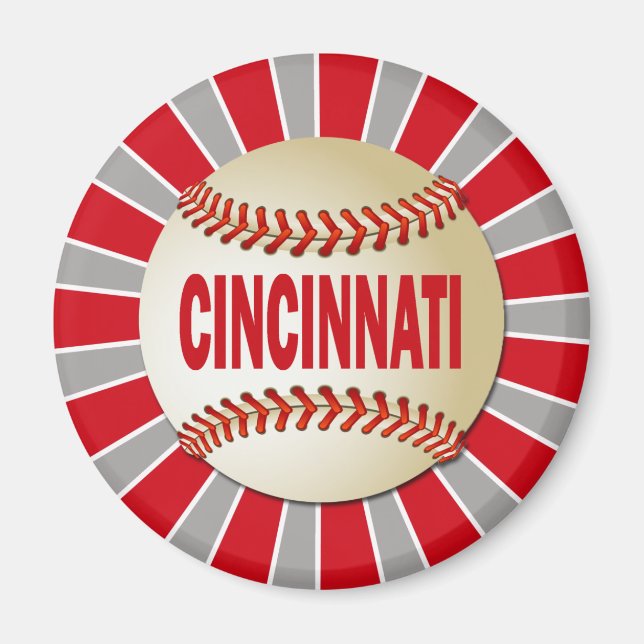 RETRO CINCINNATI BASEBALL MAGNET (Front)