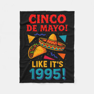 Retro cinco de mayo mexican party  fleece blanket