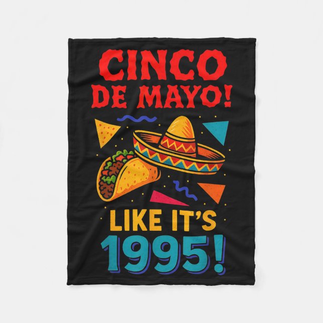 Retro cinco de mayo mexican party  fleece blanket (Front)