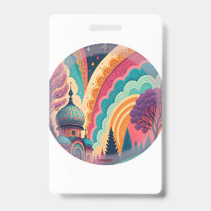 Retro Circle Badge for Events – Customisable ID Badge