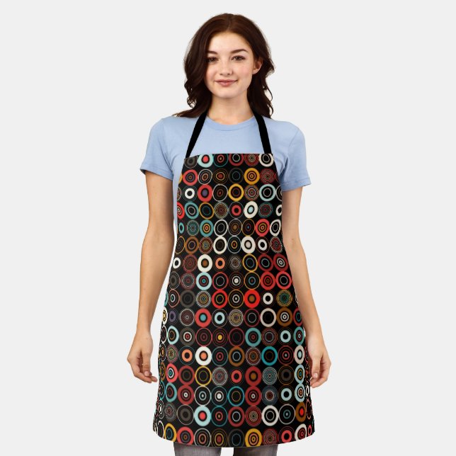Retro Circle Boho Apron - Colour Your Kitchen (Worn)
