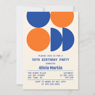 Retro Circle Geometric Pattern Milk Birthday Invitation