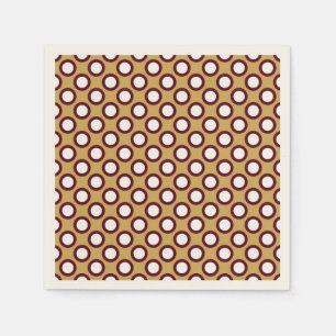 Retro circled dots, caramel, cream and chocolate napkin