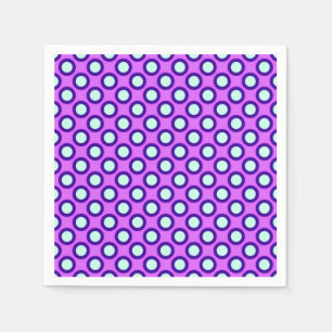 Retro circled dots, orchid, violet and blue napkin