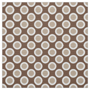 Retro circled dots, shades of taupe tan fabric
