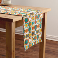 Retro Circles 1970s Pattern Orange Brown Teal