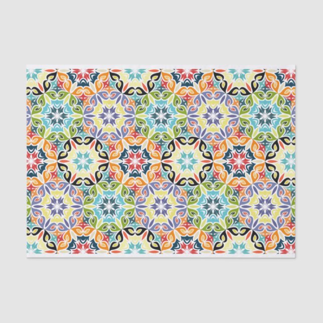 Retro Circles Abstract Pattern Decoupage Tissue Paper (Front)