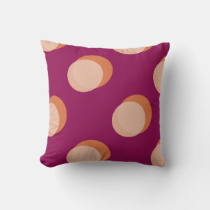 Retro Circles and Shadows Bold Pattern Purple Cushion
