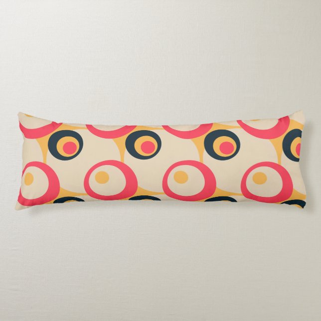 Retro Circles Artistic Abstract Pattern Body Cushion (Front)