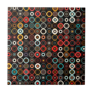 Retro Circles Ceramic Tile – Boho Chic Style