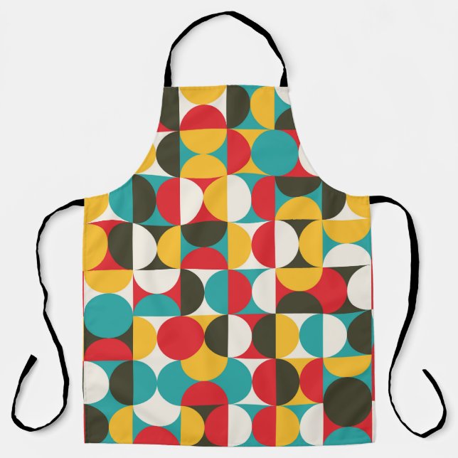Retro Circles: Colourful Hipster Pattern. Apron (Front)