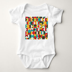 Retro Circles: Colourful Hipster Pattern. Baby Bodysuit