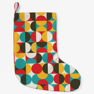 Retro Circles: Colourful Hipster Pattern. Small Christmas Stocking