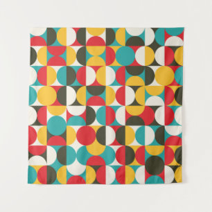 Retro Circles: Colourful Hipster Pattern. Tapestry