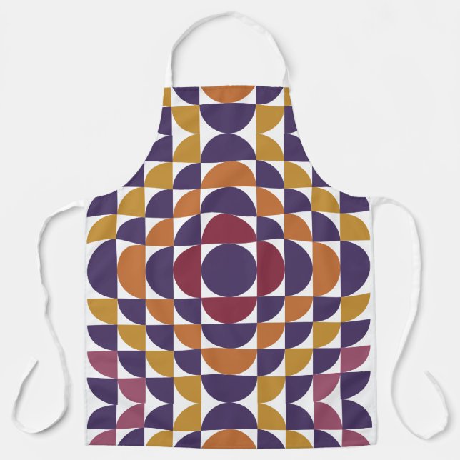 Retro Circles Geometric Apron | Mid-Century Modern (Front)