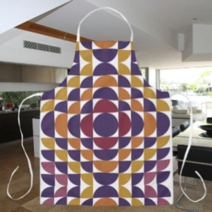 Retro Circles Geometric Apron Mid-Century Modern