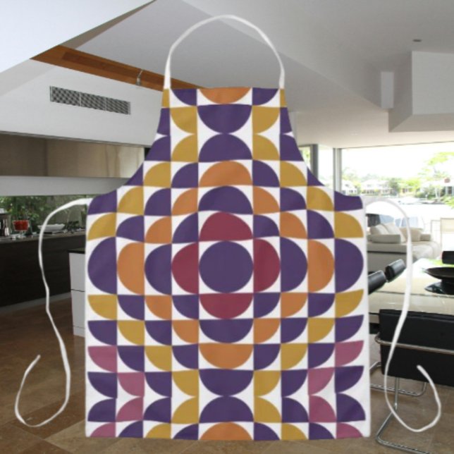 Retro Circles Geometric Apron | Mid-Century Modern (Creator Uploaded)