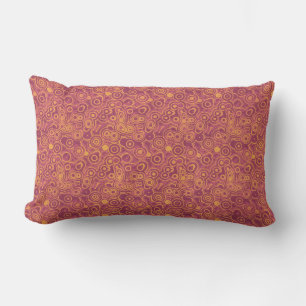 Retro Circles Grunge Pattern Lumbar Cushion