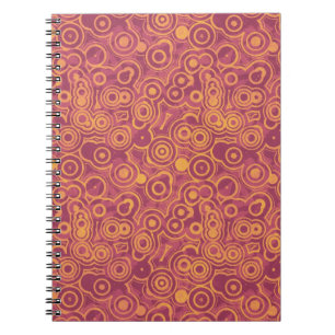 Retro Circles Grunge Pattern Spiral Notebook