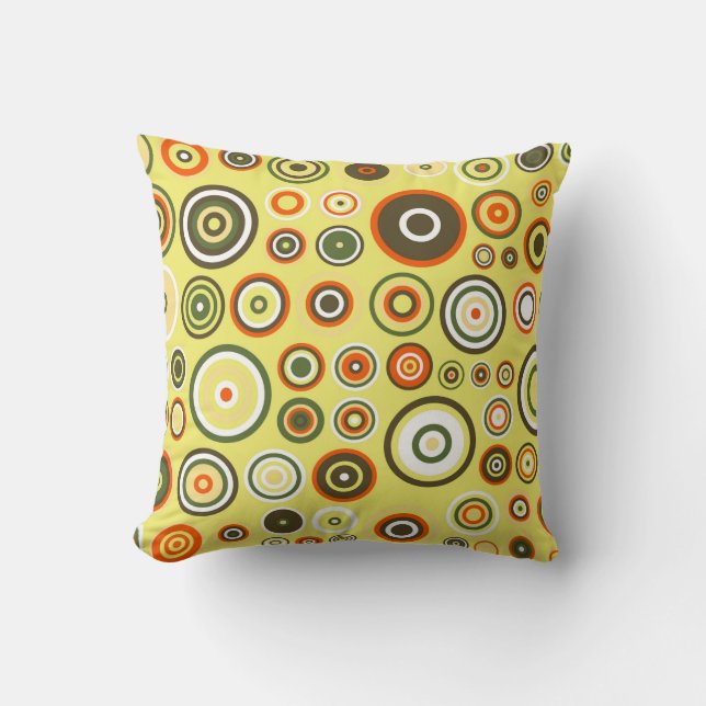 Retro Circles Mosaic Pattern | Rings Seamless 6 Cushion (Front)