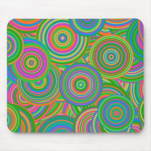 retro circles mouse pad (Front)