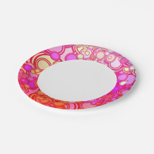 Retro Circles Paper Plate