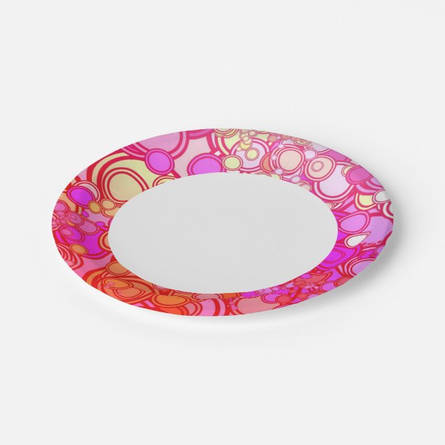Retro Circles Paper Plate (Angled)