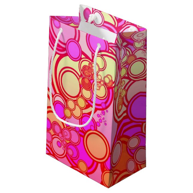 Retro Circles Small Gift Bag (Back Angled)