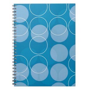 Retro circles spiral notebook