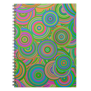 retro circles spiral notebook