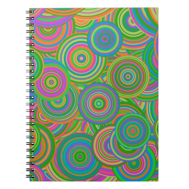 retro circles spiral notebook (Front)