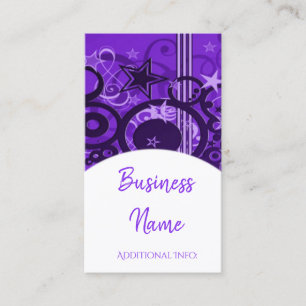 Retro Circles & Stars Purple Business Card 5
