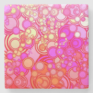 Retro Circles Stone Coaster