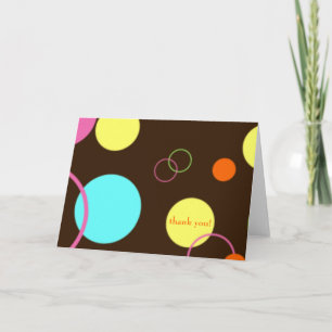 retro circles thank you card