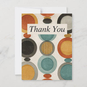 Retro Circles Thank You Card
