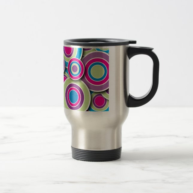 Retro Circles Travel Mug (Right)