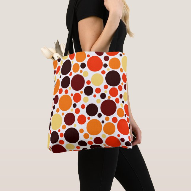 Retro circular pattern tote bag (Close Up)
