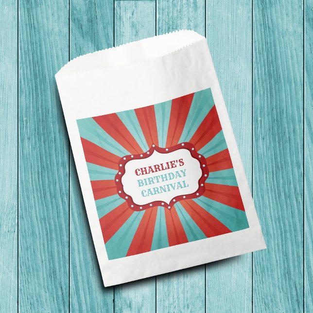 Retro Circus Carnival Birthday Party Favour Bags (Creator Uploaded)