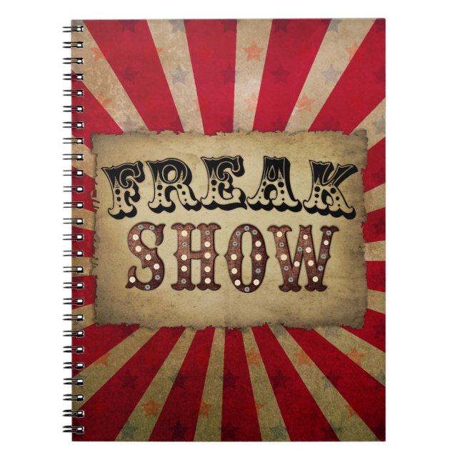 Retro Circus Poster Freak Show  Notebook (Front)