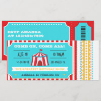 Retro Circus Ticket Kids Birthday Party