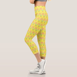 Retro Citrus High Waisted Capri Leggings