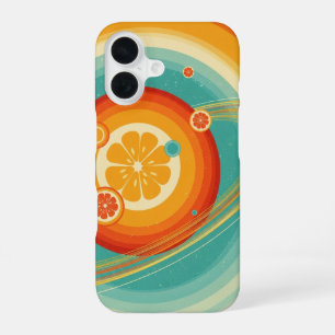 Retro Citrus Orbit iPhone 16 Case
