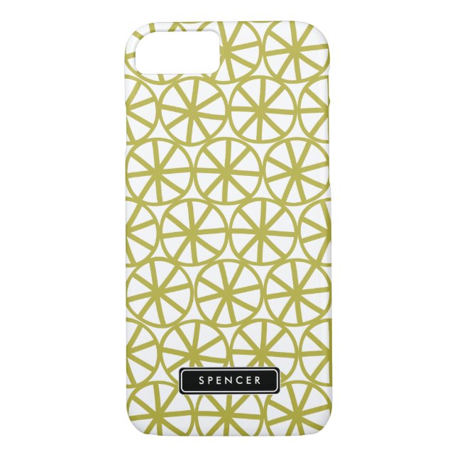 Retro Citrus Pattern Personalised iPhone 7 Case (Back)