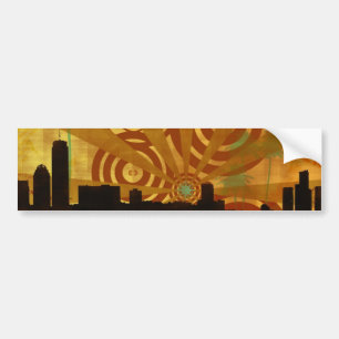 retro cityscape bumper sticker