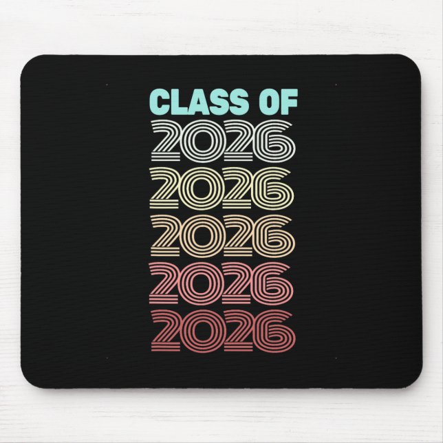 Retro Cl Of 2026 Future Graduation Hello Ninth Gra Mouse Pad (Front)