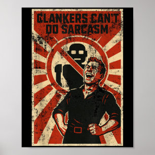 Retro Clanker Can't Do Sarcasm Funny Robot Ster Poster