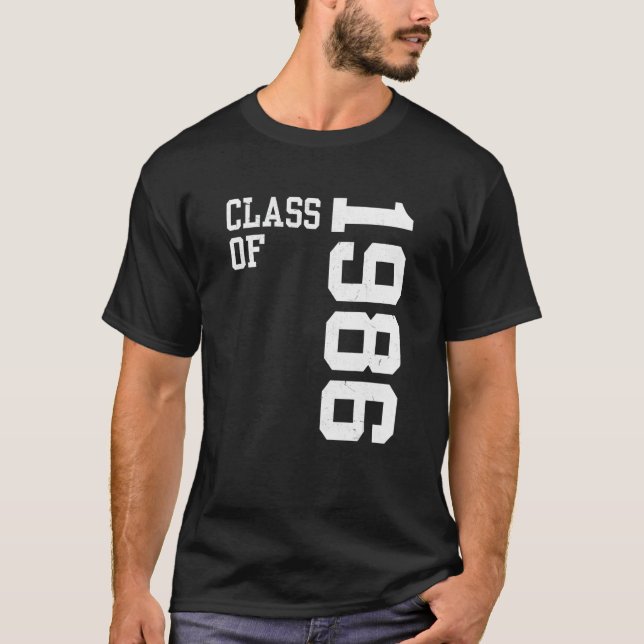 Retro Class of 1986 Senior High School Reunion Vin T-Shirt (Front)